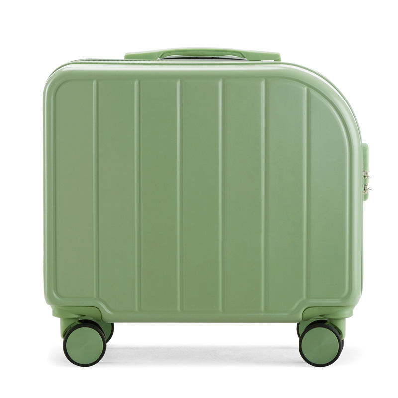 Green Compact 18-Inch Carry-On Suitcase | Lightweight ABS Hardside Spinner Luggage