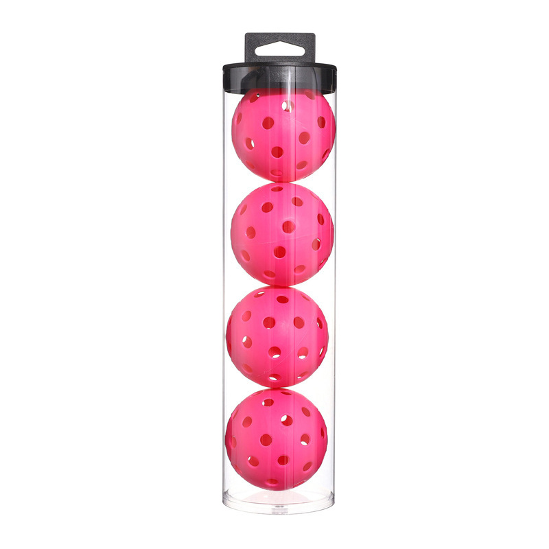 2 Tubes Pink Outdoor Pickleball Balls 4-Pack - Durable 40-Hole Design with Carry Tube(8 balls in total)