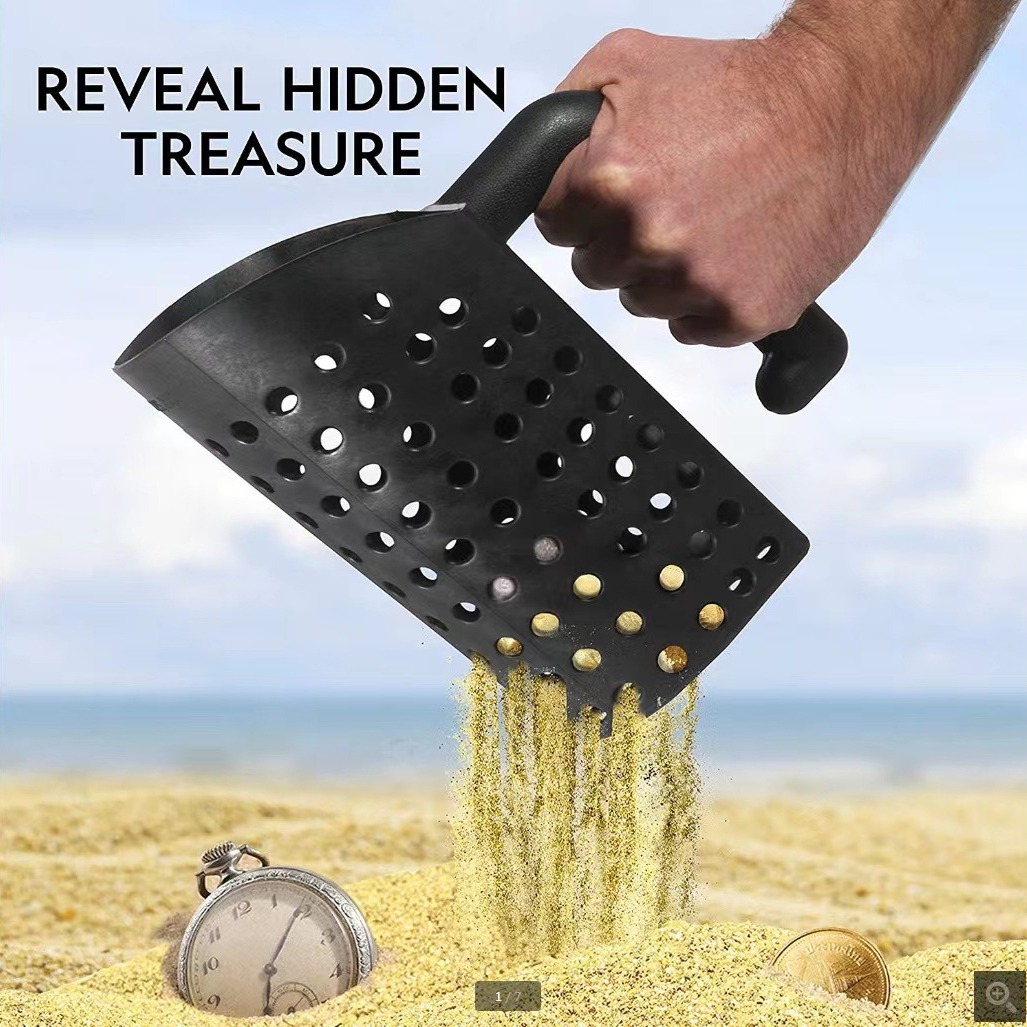 Durable Beach Sand Scoop for Metal Detecting - Lightweight Sifting Tool for Adults and Kids