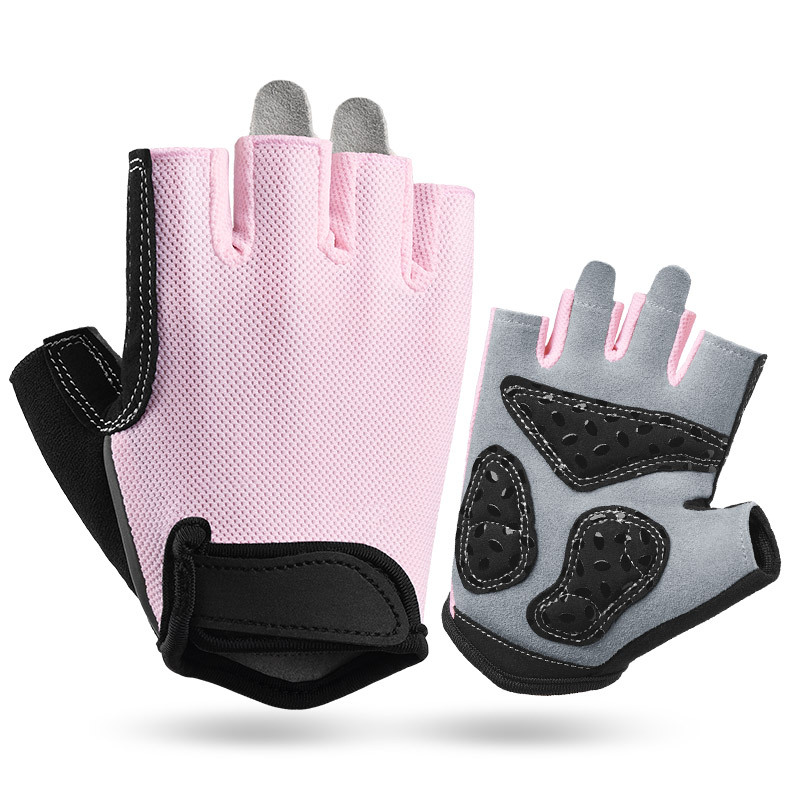 XL Pink Women's Summer Cycling Gloves - Breathable Half-Finger Non-Slip Fitness Training Gloves for Weightlifting