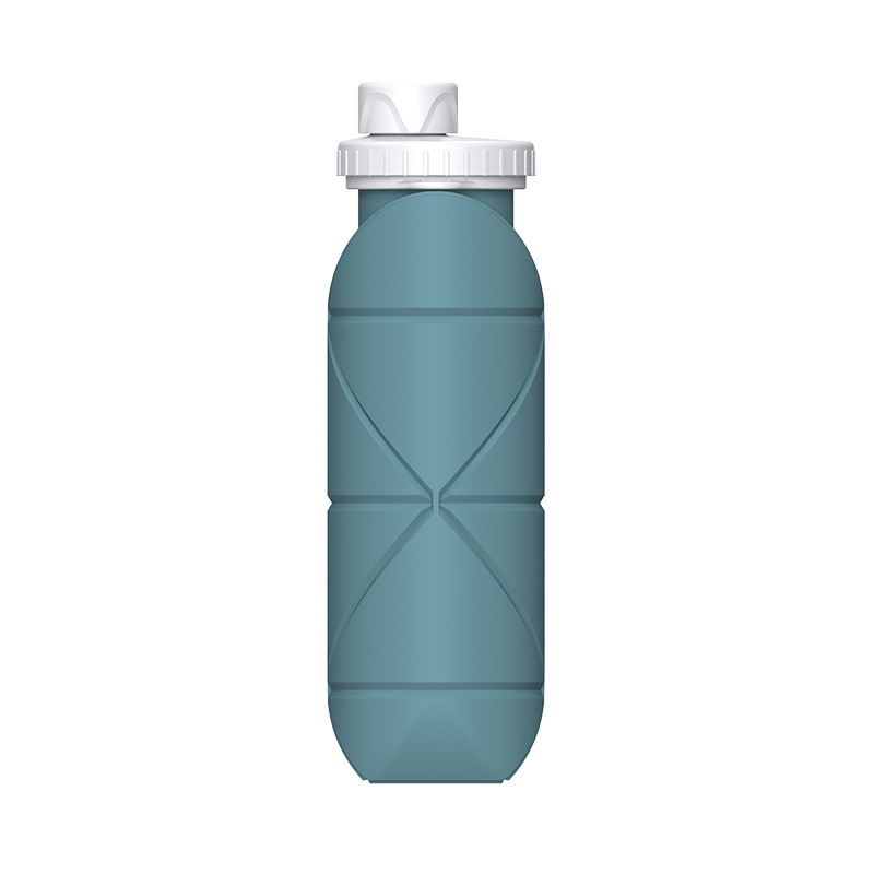 Eucalyptus Green Portable Silicone Collapsible Water Bottle - Foldable Sports Cup for Cycling and Outdoor Fitness