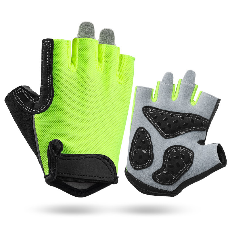XL Green Women's Summer Cycling Gloves - Breathable Half-Finger Non-Slip Fitness Training Gloves for Weightlifting