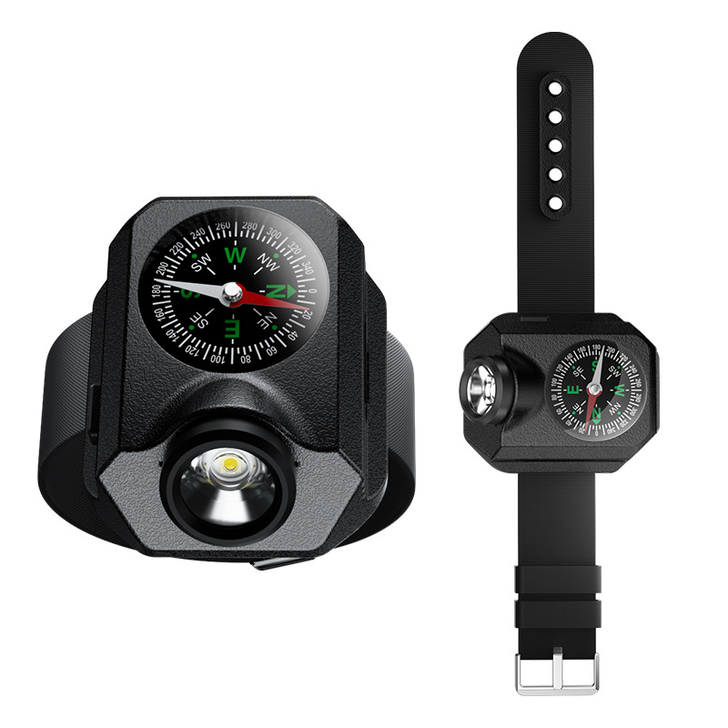 XPG Wrist Light for Outdoor Camping - Rechargeable LED Running Light with Compass and Watch for Survival and Adventure