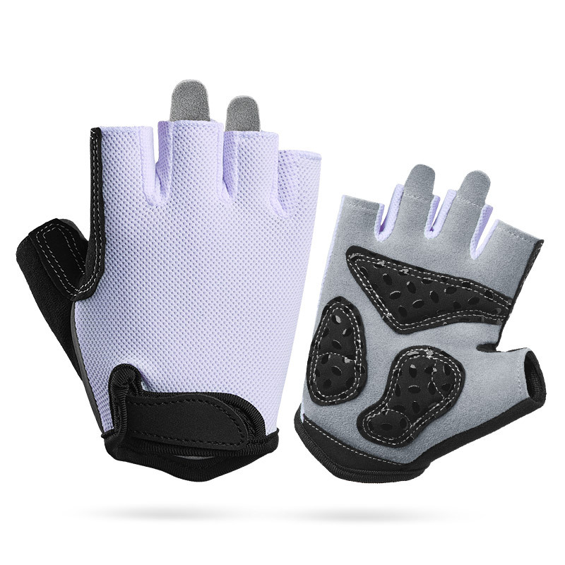 XL Purple Children's Summer Cycling Gloves - Breathable Half-Finger Non-Slip Fitness Training Gloves for Weightlifting