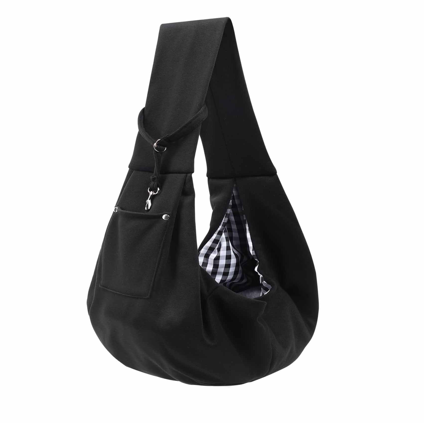 Black Portable Pet Carrier Backpack - Adjustable Shoulder Sling for Small Dogs & Cats (69.85 x 59.94 x 39.88cm) - Breathable Outdoor Travel Bag