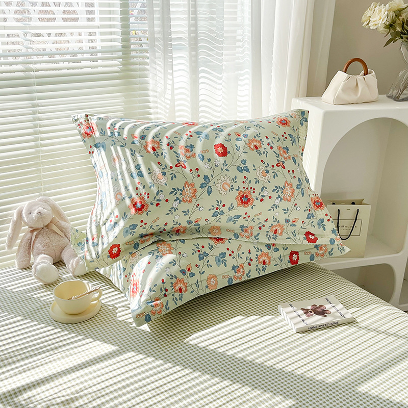 Fragrant Flowers 100% Cotton Pillowcase Set (Pack of 2) - Breathable Standard Size 48x74cm Pure Cotton Pillow Covers