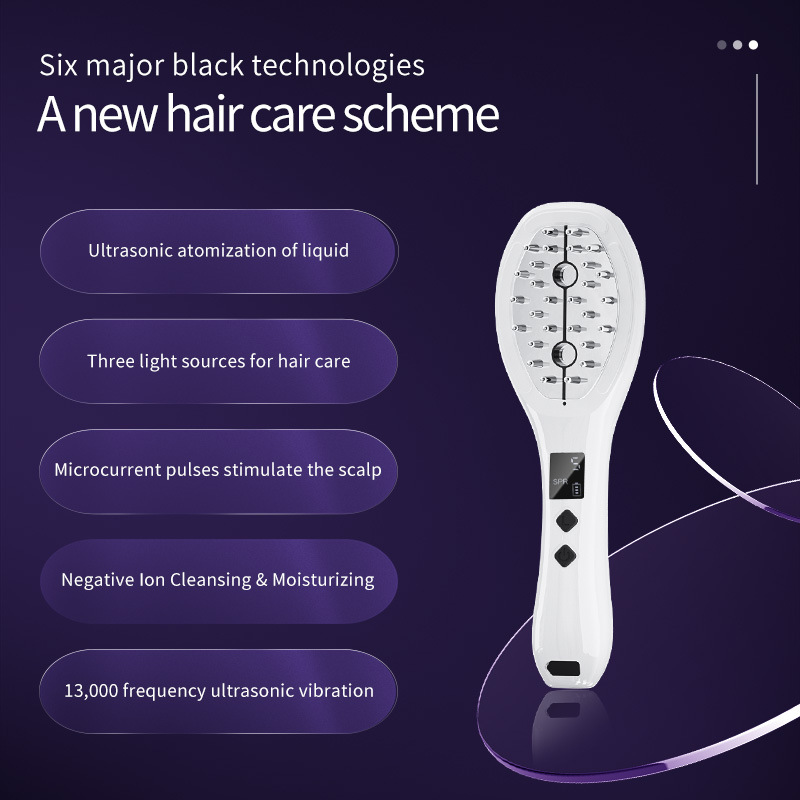 Revitalizing LED Hair Growth Comb: EMS Microcurrent, Red & Blue Light Therapy, Scalp Massager