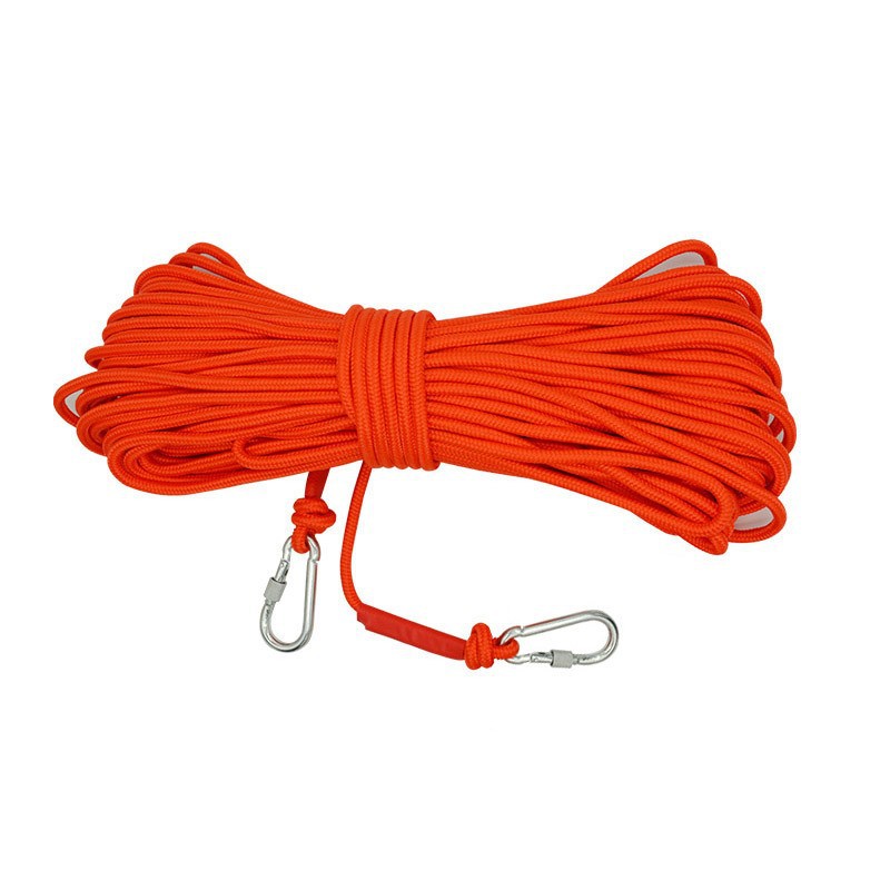 Orange With Wire Core Heavy Duty Adjustable Clothesline Set (4 Pack) - 15m Steel Wire Core Nylon Rope with Hooks for Outdoor & Camping