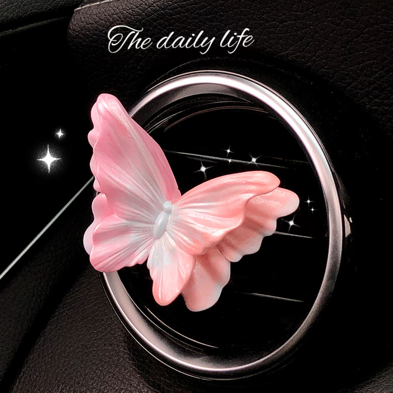 Dreamy Pink Butterfly Set of 3 Butterfly Car Air Vent Clips - Decorative Scent Diffuser Ornaments