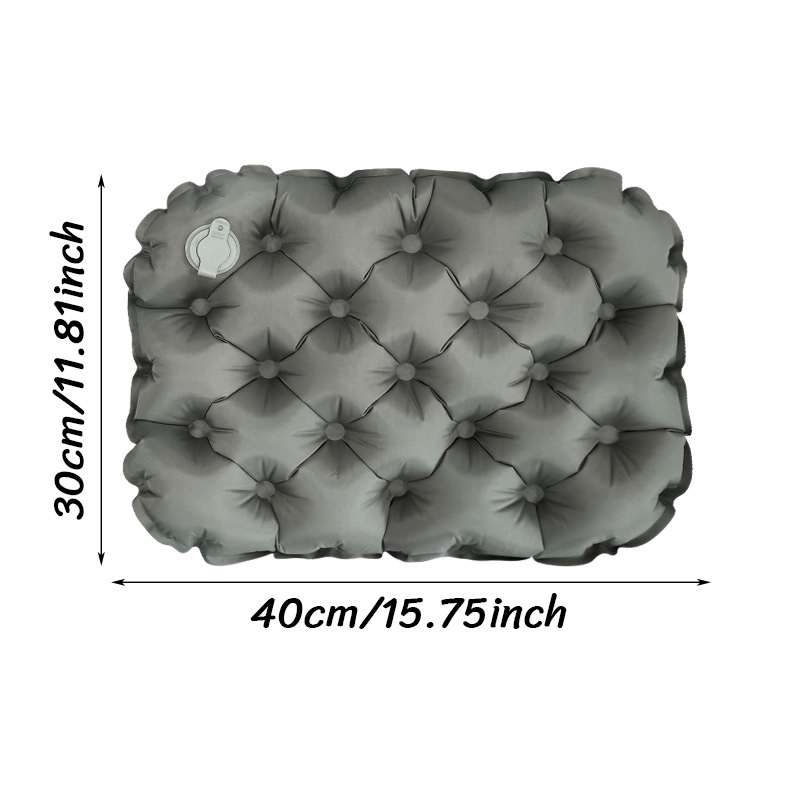 Inflatable Seat Cushion - Portable 40x30x5cm Camping Pad in Olive Grey