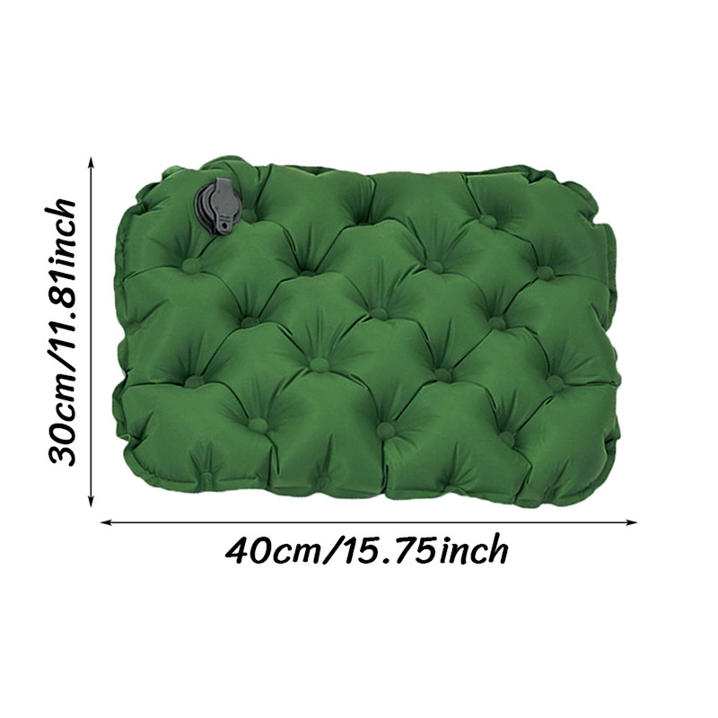 Inflatable Seat Cushion - Portable 40x30x5cm Camping Pad in Green