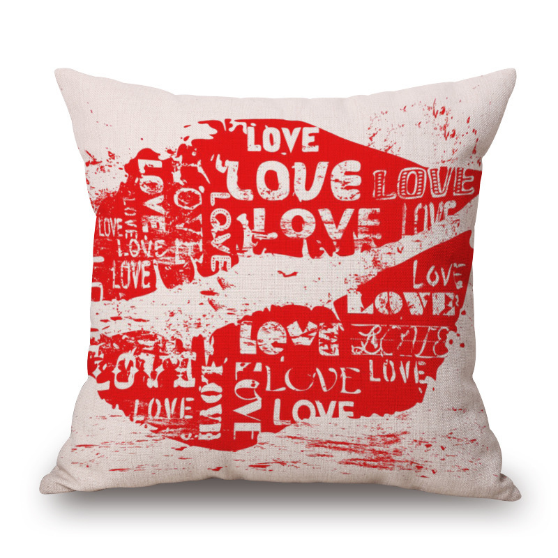 Pop Art Graphic Throw Pillow - Vintage Style Cushion for Home Decor(White-red)