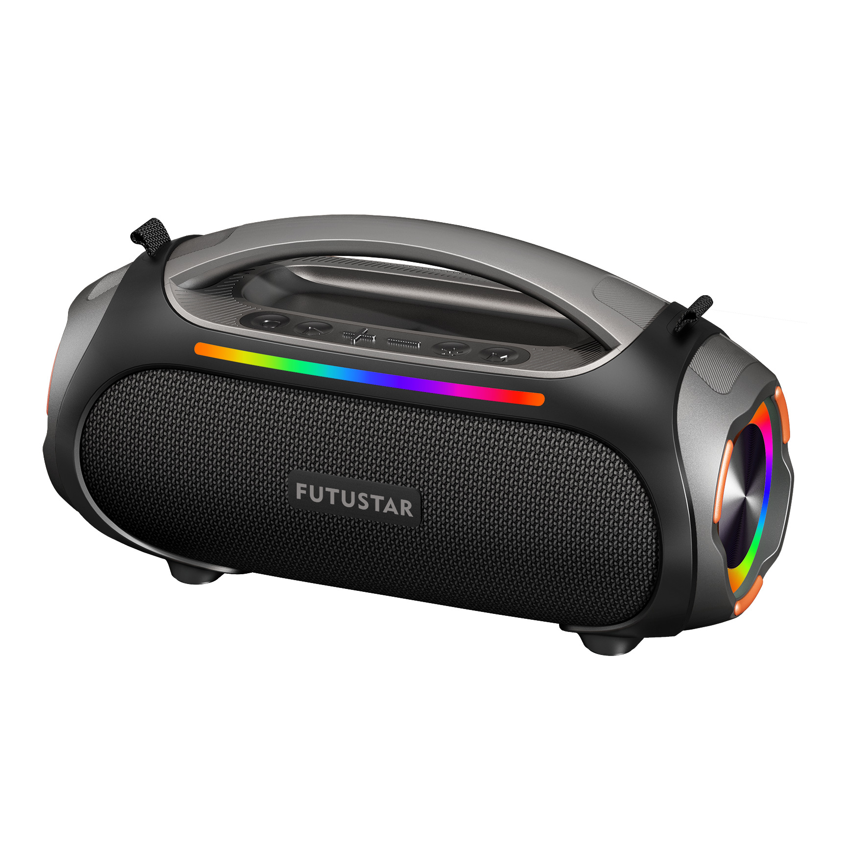 Portable Bluetooth 5.3 Speaker - 60W Powerful Sound, RGB Lights, Multiple Inputs(black)