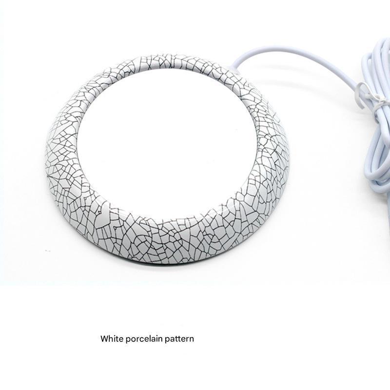 USB Cup Heater - White Porcelain Electric Beverage Heater for Desk, Office and Home