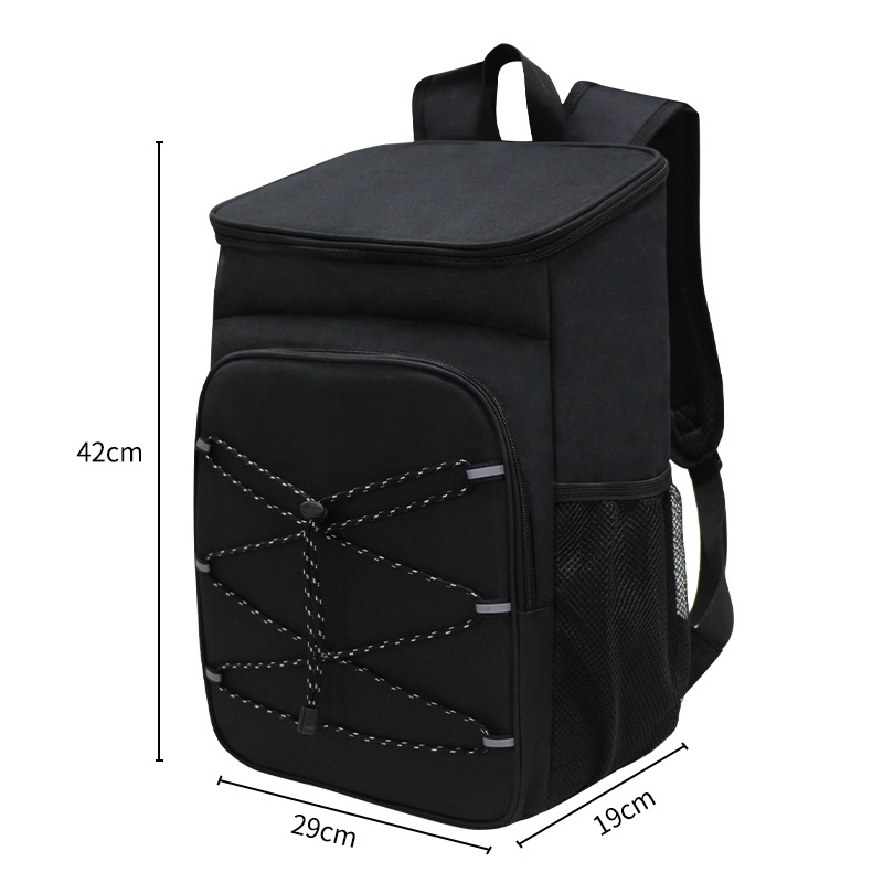Black Large Insulated Cooler Backpack - Leakproof, Lightweight for Picnic, Beach, Camping