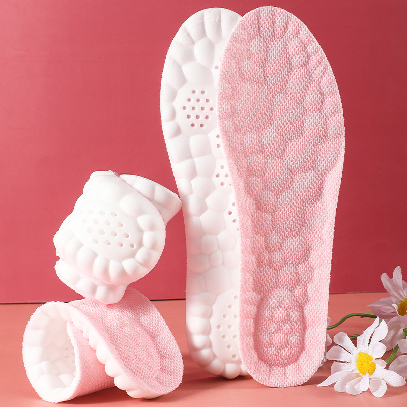 5 pcs Pink 4D Cloud Technology Shoe Inserts - High Rebound, Super Soft, Breathable, Athletic Support (size : 43-44/275mm)