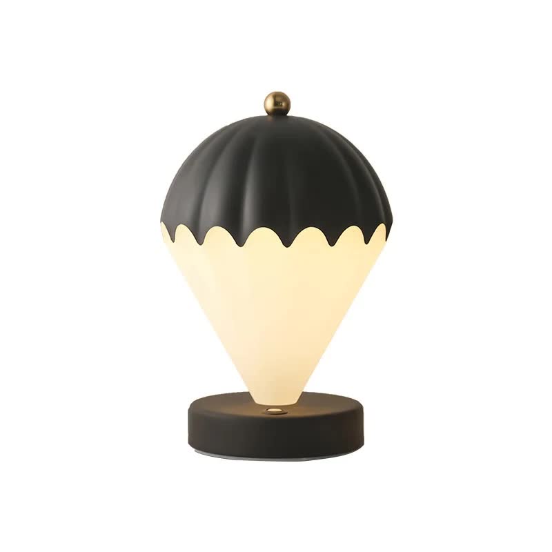 Black Rechargeable Hot Air Balloon LED Touch Lamp - 3-Color Nordic Style Desk Light