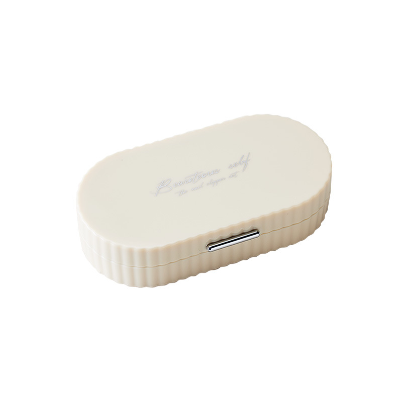 Beige Compact 7-Piece Manicure Set - Stainless Steel Nail Grooming Kit with Stylish Travel Case