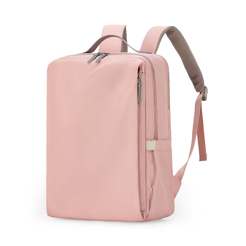 Pink Slim Minimalist Laptop Backpack - Shockproof & Anti-Theft Design, Travel-Friendly with Luggage Strap, Water-Resistant