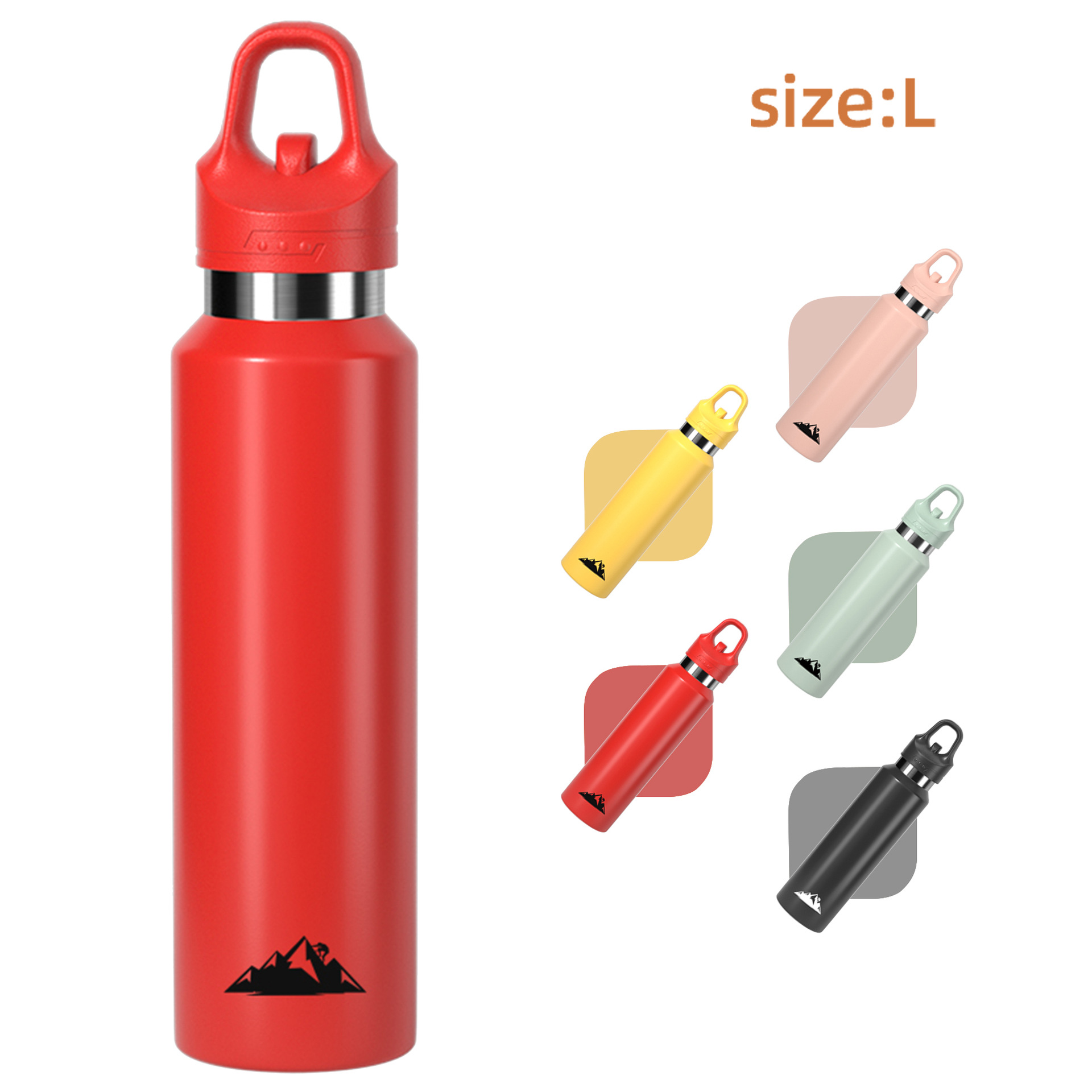 Red 680ml Insulated Stainless Steel Water Bottle - Leakproof One-Click Lid Thermal Flask for Hot & Cold Drinks