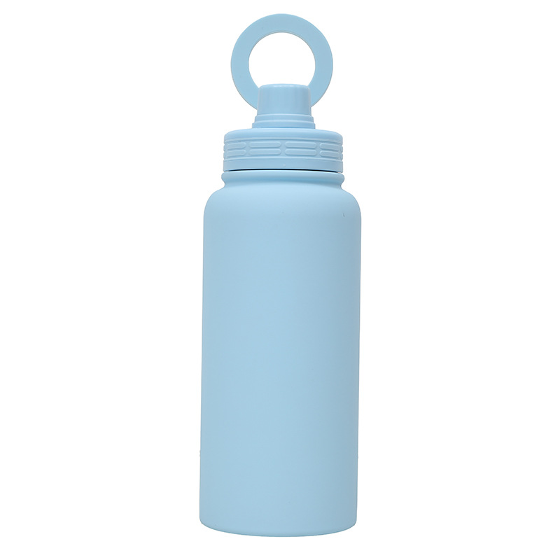 Blue Premium 35oz Stainless Steel Insulated Sports Bottle with Magnetic Phone Holder Lid