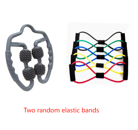 Grey Set of 2 Foam Roller Ring Leg Massagers with 2 Resistance Bands - Muscle Relief Kit