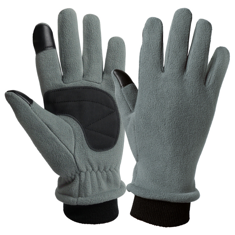 XS Grey Warm Windproof Touchscreen Gloves - Anti-Slip Grip for Winter Cycling & Outdoor Sports