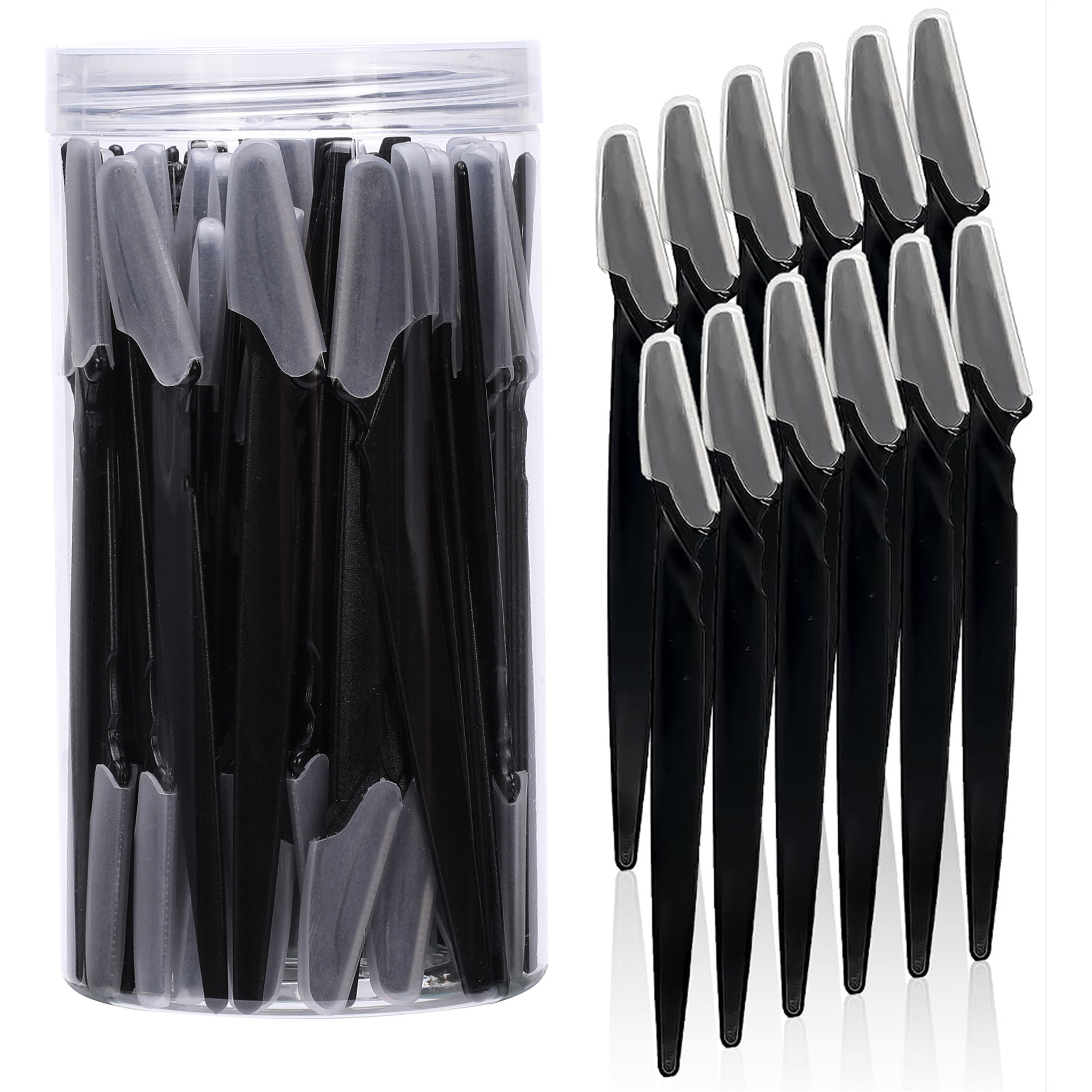 40-Piece Eyebrow Razor & Dermaplaning Tool Set(Black)