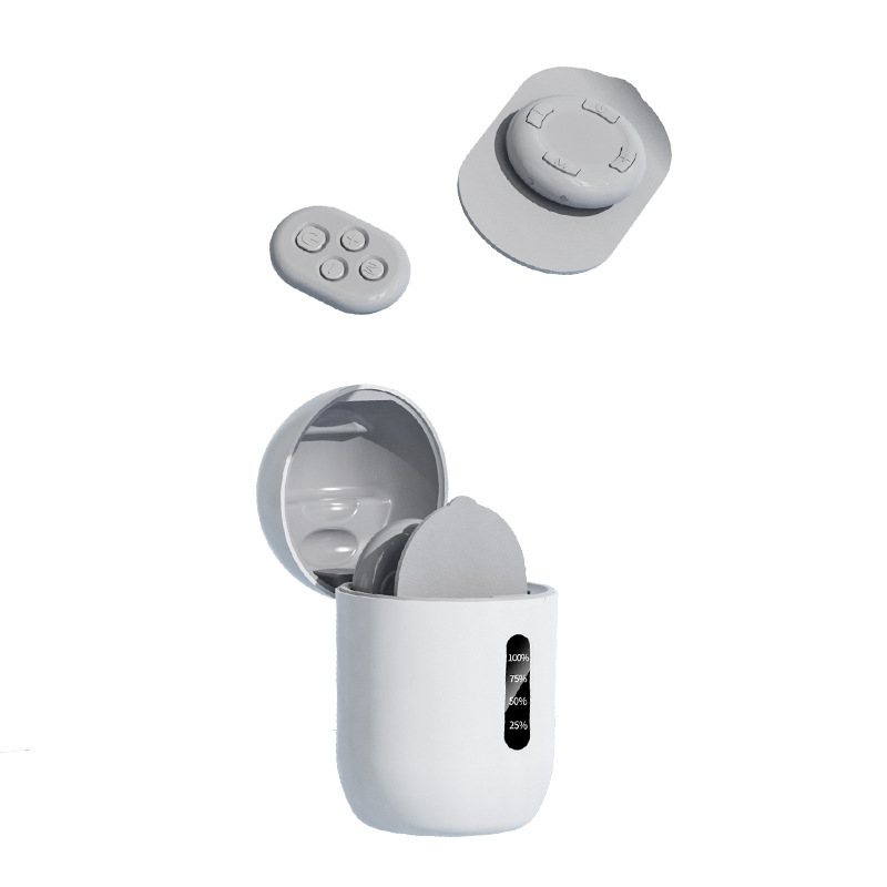 Smart Cervical Spine EMS Massager Sticker with Remote Control & Charging Case - 6 Modes, 16 Strengths(white)