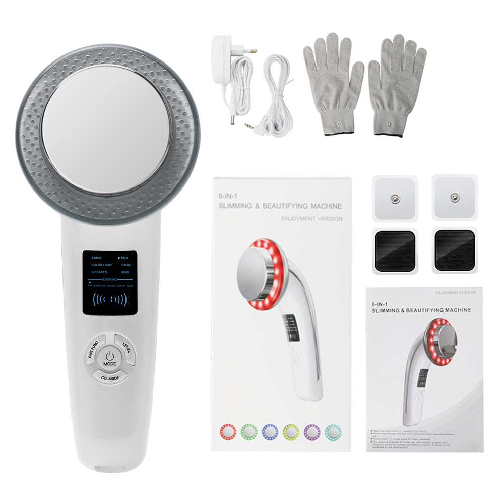 6-in-1 Ultrasonic Slimming & Beautifying RF Device - Body Sculpting & Skin Rejuvenation(white)