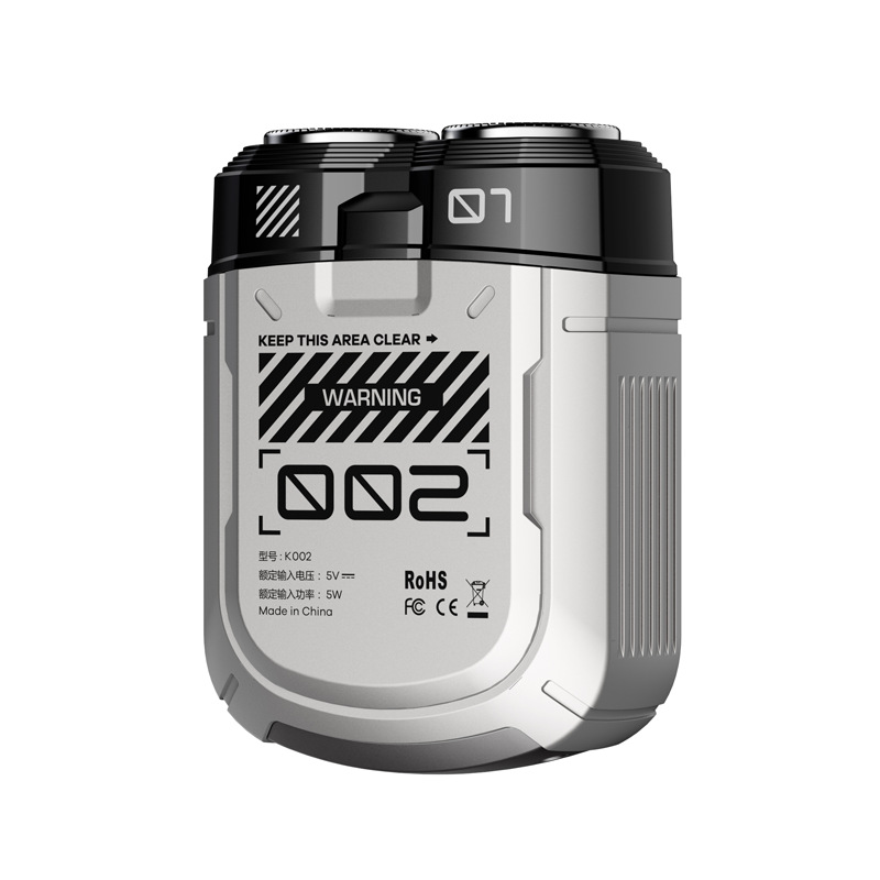 K002 Mini Electric Shaver - 3D Floating Head, IPX7 Waterproof, Type-C Charging, 70 Min Runtime Product Description(Gray)