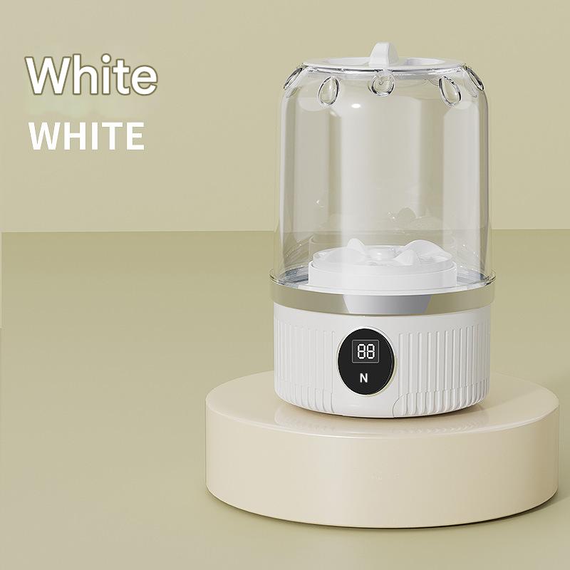White Travel-Friendly Mini Washing Machine - USB Powered, Automatic, for Small Loads