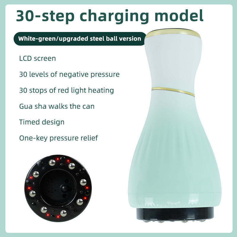 Gradient white green Portable Electric Cupping Therapy Device - Adjustable Intensity & Heat