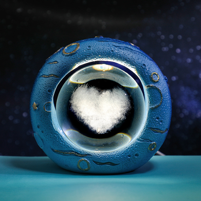 Celestial Ring LED Crystal Ball Lamp - 3D Engraving, Unique Gift (Love Cloud)