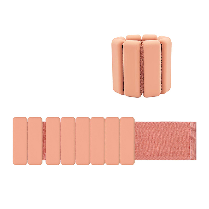 Light Orange Premium Adjustable Silicone Wrist & Ankle Weights (1lb Each, 2lb Pair) - Waterproof & Sweatproof for Enhanced Yoga, Running & Fitness Workouts