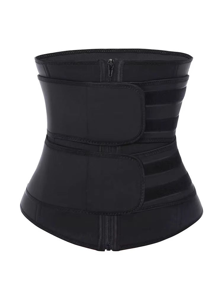 Size XL Black Womens Sweat-Enhancing Waist Trainer Belt - Dual Strap Zipper Tummy Control Cincher for Workout & Postpartum Shaping