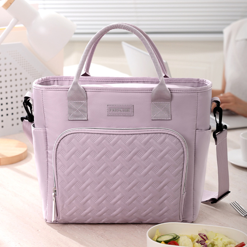 Purple Chic Insulated Lunch Tote Bag - 11L Large Capacity Cooler for Work, Picnic & Travel - Durable Oxford Fabric