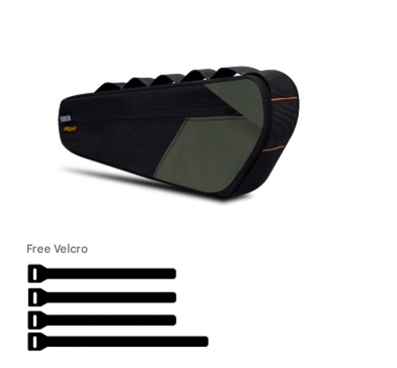 Black and Green Waterproof Bicycle Frame Bag - 2.5L Slim Top Tube Storage Pouch for Cycling Essentials