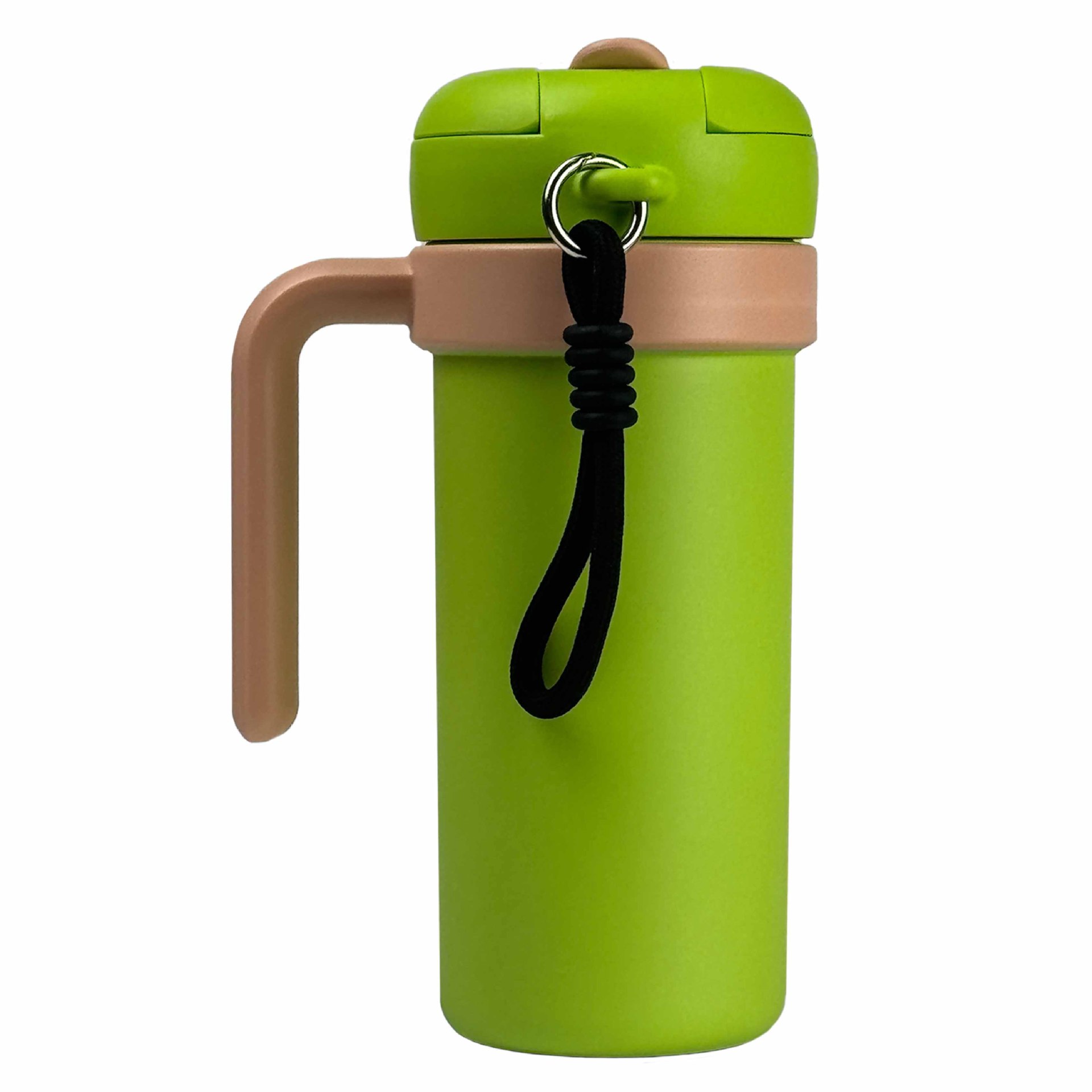 Green and Khaki 700ml Insulated Stainless Steel Tumbler with Handle, Dual-Sip Lid, Straw & Tea Infuser
