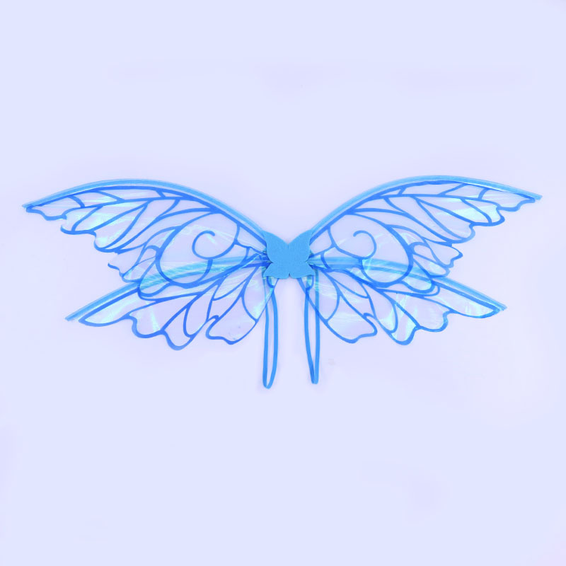 Blue Enchanting Iridescent Fairy Wings - Sparkle Butterfly Elf Wings for Costume Parties, Cosplay & Dress-Up Fun