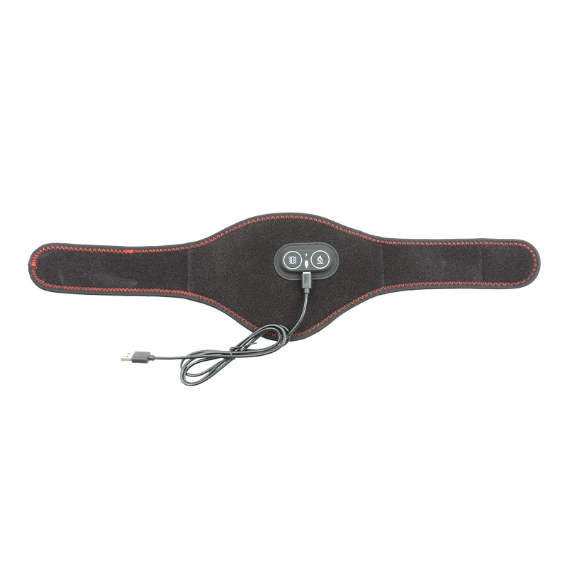 Black Heated Vibrating Neck Wrap - USB Powered Massager for Soothing Pain Relief with 3 Heat & 3 Vibration Modes