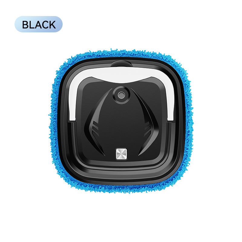 Black Smart Robotic Floor Mop with Humidifier Spray - Ultra-Slim Automatic Wet & Dry Floor Cleaner