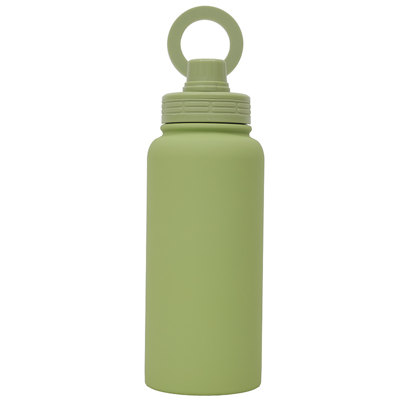 Green Premium 35oz Stainless Steel Insulated Sports Bottle with Magnetic Phone Holder Lid