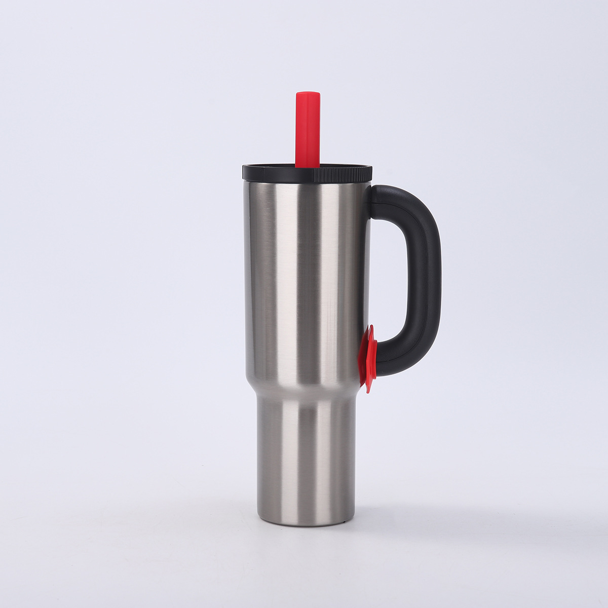 Natural Steel 40oz Macron Stainless Steel Insulated Tumbler with Handle and Straw - 14.8 x 10.5 x 28 cm Large Capacity Car-Friendly Travel Mug