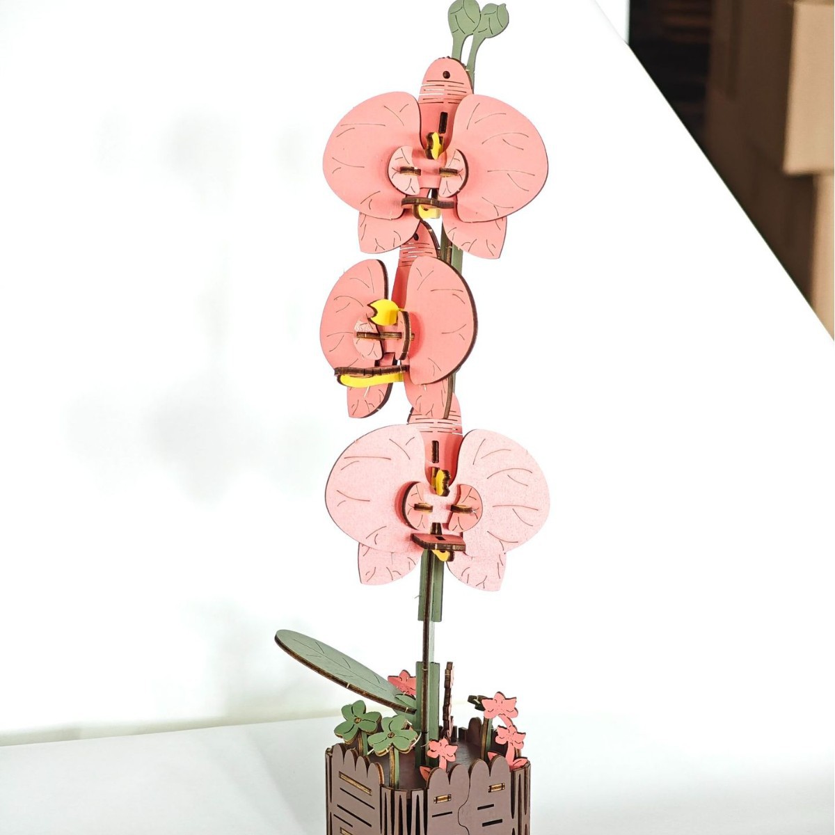 DIY 3D Wooden Butterfly Orchid Puzzle - 60-Piece Kids' Craft Toy