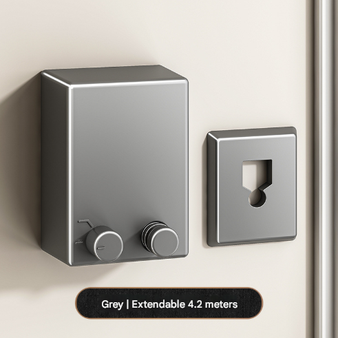 Grey Retractable Stainless Steel Clothesline - 4.2m Indoor and Outdoor Drying Solution