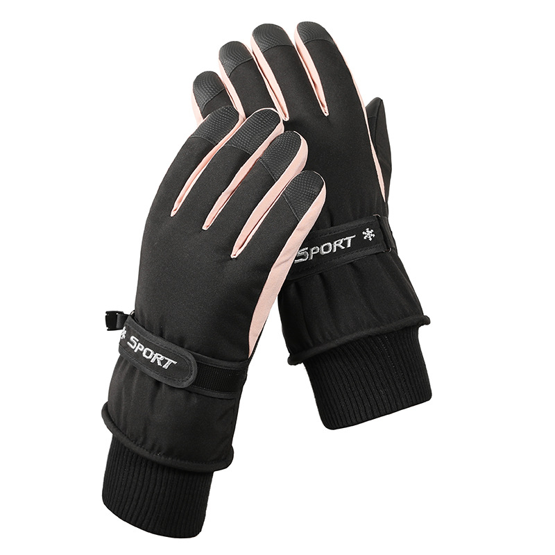 Women's Black Top-Rated Waterproof Touchscreen Ski Gloves - Fleece-Lined for Men & Women