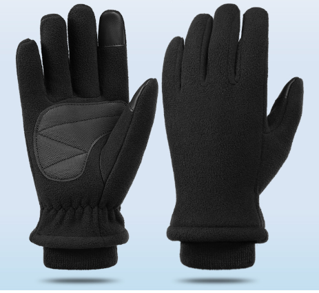XS Black Winter Fleece Touchscreen Gloves - Warm & Water-Repellent for Cycling & Outdoor Sports