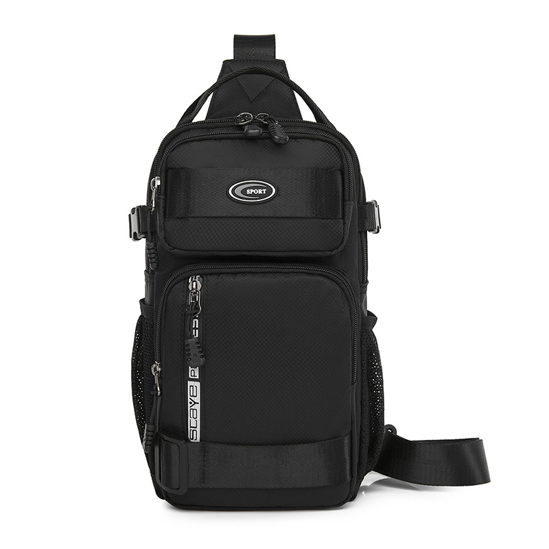 Black Stylish Multi-Functional Men's Chest Bag - Lightweight Crossbody Sling Pack