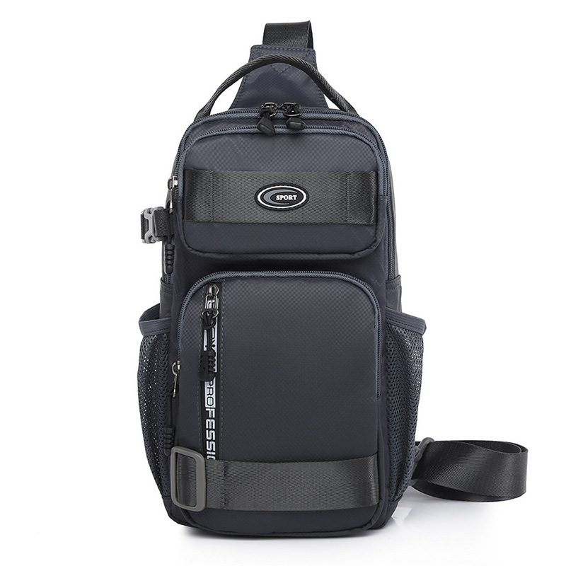 Grey Stylish Multi-Functional Men's Chest Bag - Lightweight Crossbody Sling Pack